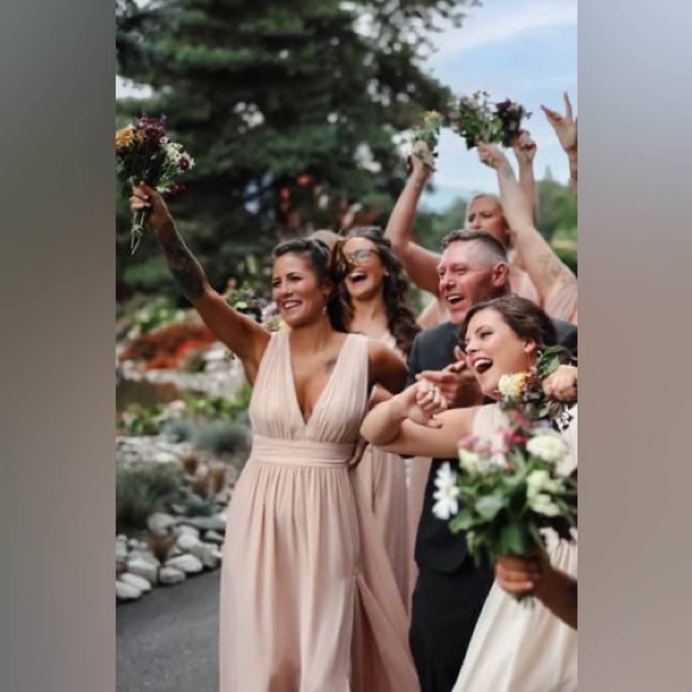 Lulus Heavenly Hues Blush Maxi Dress Gown - Picture 13 of 13